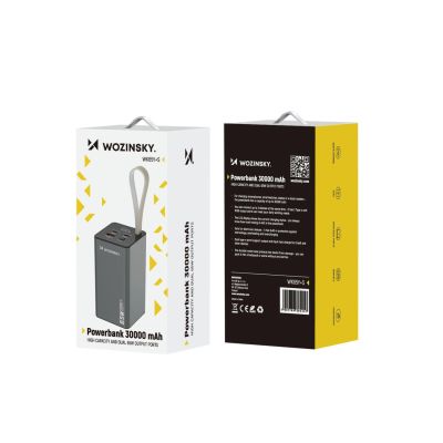 8. Powerbank Wozinsky K65+ 65W 30000mAh 2x USB-C, 1x USB-A 65W - grau