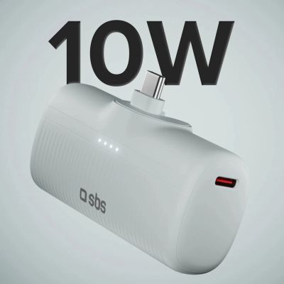 2. SBS EcoPower 5000 mAh 10W Powerbank mit integriertem USB-C-Anschluss - Grau
