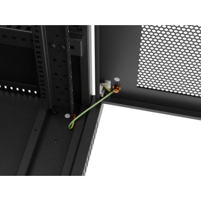 12. 19" 32U 600x1000 schwarzer Stand-Rack-Schrank mit perforierten Türen LCD Lanberg (Flat Pack)