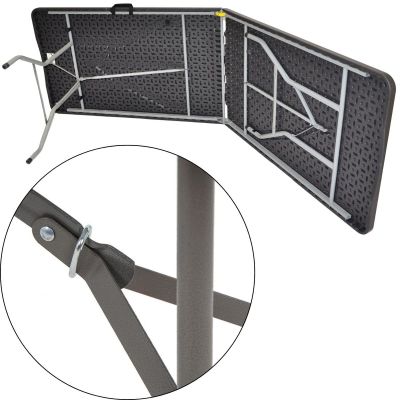 20. Zusammenklappbarer Cateringtisch, 240 x 74 x 74 cm, 150 kg, Schwarz