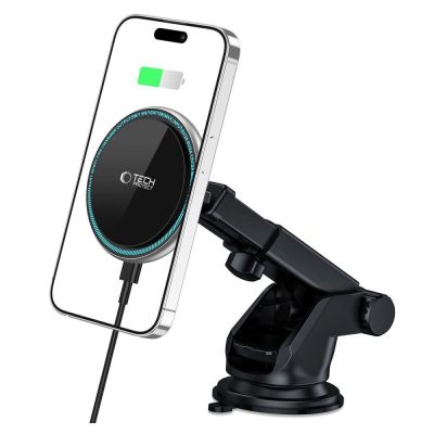 2. Tech-Protect A2 Autotelefonhalterung mit MagSafe 15W induktivem Ladegerät für das Cockpit – Schwarz