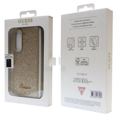 7. Guess Glitter Script Hülle für Samsung Galaxy Z Fold 5 – Gold