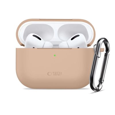 3. Tech-Protect Silikon-Hakenhülle für AirPods Pro – Beige