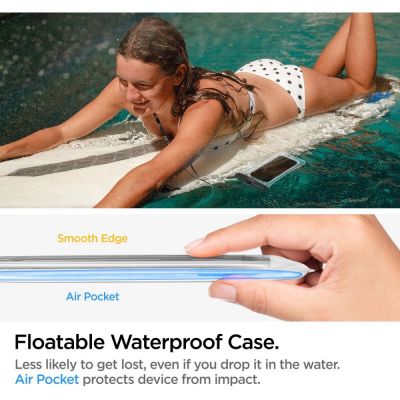 7. Spigen Aqua Shield A610 Hülle, wasserdicht, auf dem Wasser schwimmend – transparent