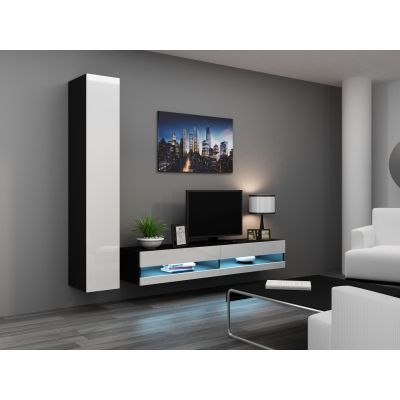 2. TV-Schrank VIGO NEU '180' 30/180/40 schwarz/weiß flach