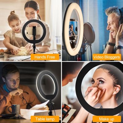 14. MACLEAN Ringlampe 10" LED 12W für Selfies mit Stativ MCE610