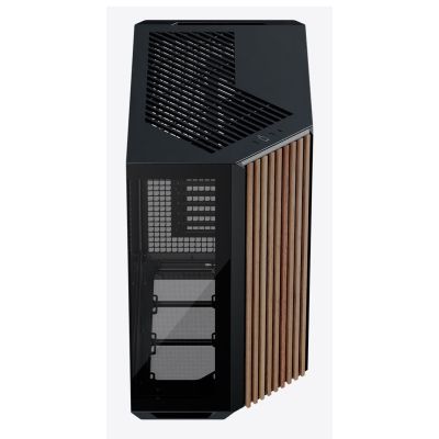 10. APNX V1 PC-Gehäuse, Midi-Tower, ATX, gehärtetes Glas, Holz, schwarz
