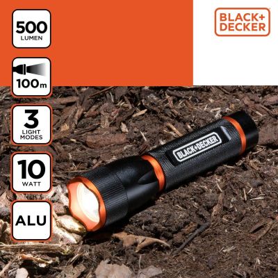 6. Taktische Aluminium-Taschenlampe 10 W, 500 Lumen, BLACK+DECKER