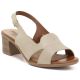 Beige Sergio Leone SK578-S Damen-Blockabsatzsandalen aus Leder
