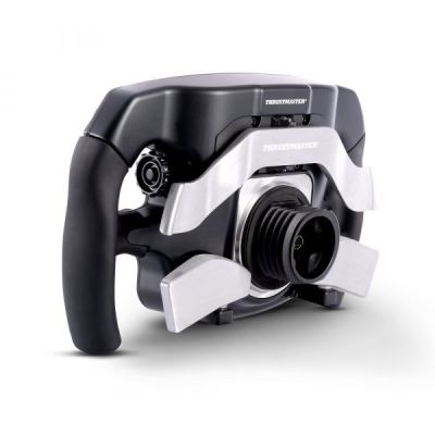 4. Thrustmaster T-Chrono Lenkrad, PC, PS4, PS5, Xbox One, Xbox Series S/X, Silber, Aluminium, China, 1 Stück.