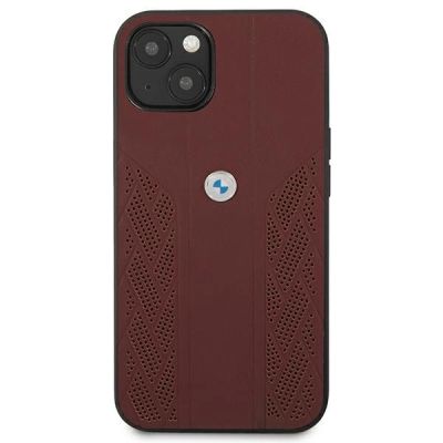 2. BMW Leather Curve Perforate Case für iPhone 13 – Rot