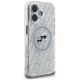 4. Karl Lagerfeld IML Glitter Karl & Choupette Heads Logo MagSafe iPhone 16 Hülle - Grau
