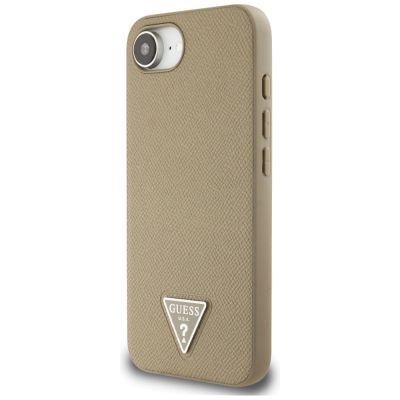 2. Guess Grained Triangle MagSafe iPhone 16e Hülle - Braun