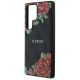 6. Guess Leather 4G Flowers Print Metal Classic Logo MagSafe Hülle für Samsung Galaxy S25 Ultra - Schwarz
