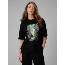 Locker geschnittenes Damen-T-Shirt mit Aufdruck 4F 4FRSS26TTSHF3706-20S