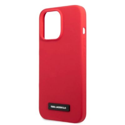 6. Karl Lagerfeld KLHCP13LSLMP1R iPhone 13 Pro / 13 6.1" Hardcase rot/rote Silikonplakette