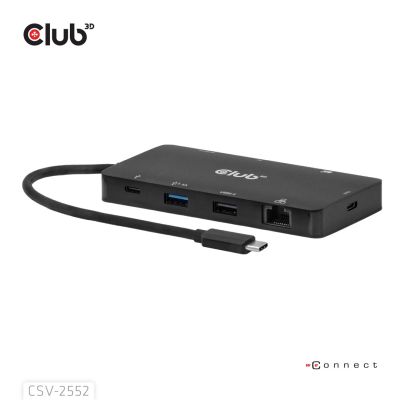 10. Club3D USB-C 9-in-1-Hub >2xHDMI/2xUSB/USB-C/LAN 4K60Hz PD100W (Einzelhandel)