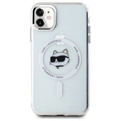 3. Karl Lagerfeld IML Metal Choupette Head MagSafe iPhone 11 Hülle - Weiß