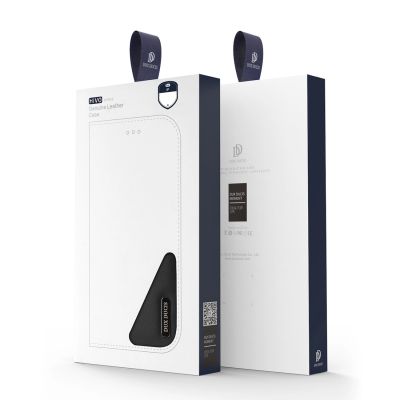 5. Dux Ducis Hivo echt Leder booktype case schutzhülle aufklappbare hülle für iPhone 14 Plus schwarz