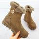 2. Damen-Ankle-Boots aus Wildleder mit Fellbesatz, braun, Filippo DBT7271