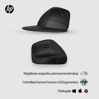 9. HP 920 Ergonomische Vertikalmaus Schwarz Kabellos Schwarz