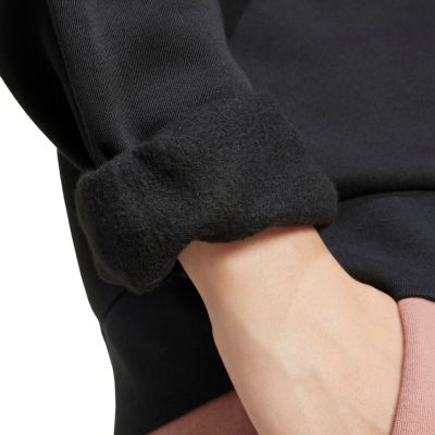 6. adidas Essentials Feelcozy Damen-Sweatshirt mit kleinem Logo, Schwarz, JC5932
