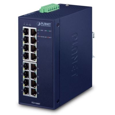 PLANET IGS-1600T Netzwerkverbindung Unmanaged L2 Gigabit Ethernet (10/100/1000) Blau