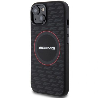 2. Mercedes AMG Silikonhülle mit Carbon-Muster und MagSafe-Funktion für iPhone 13 / 14 / 15 – Schwarz