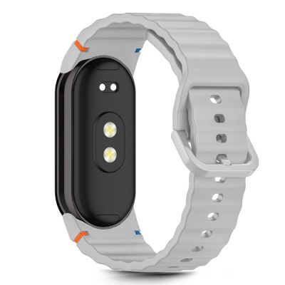 2. Tech-Protect Silikon-Sportarmband für Xiaomi Smart Band 8 / 9 / 10 / NFC - Grau