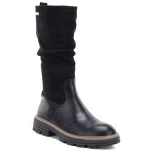 Warme, gerüschte Damenstiefel, schwarz, M.Daszyński SA259-
