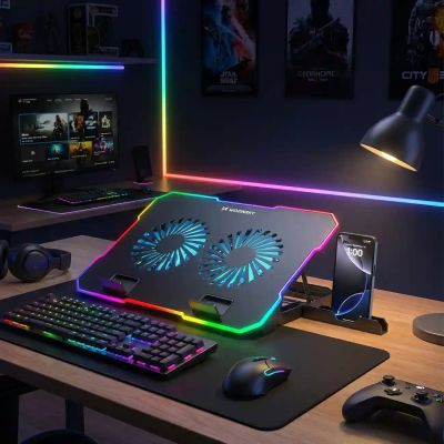 9. Wozinsky WDCX-A26 NitroCool RGB Gaming-Laptop-Kühlpad – Schwarz