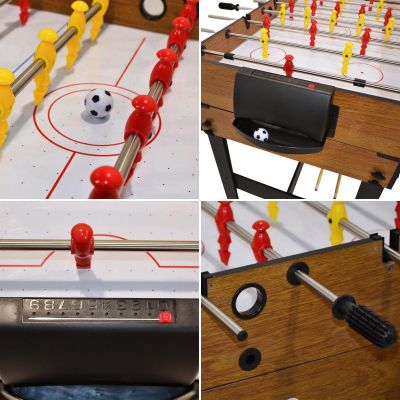 23. 3-in-1-Holztisch für Fußball, Billard und mit Luftanschluss, 121 x 61 x 81 cm