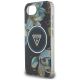 6. Guess IML Metal Glitter Flowers Triangle MagSafe Hülle für iPhone 16e - Schwarz