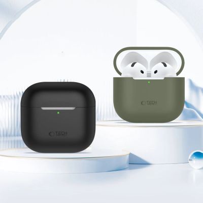 3. Tech-Protect Silikonhülle für Apple AirPods 4 - Grau
