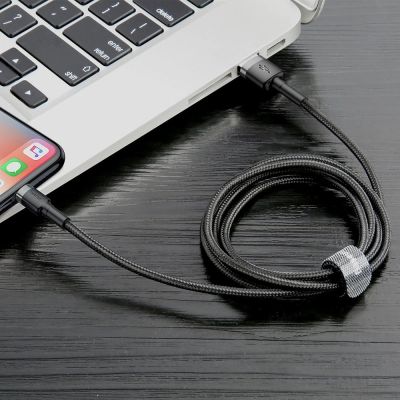 5. Baseus Cafule USB-A / Lightning 2.4A QC 3.0 Kabel 0,5 m - schwarz-grau