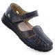 Bequeme Damenschuhe mit Klettverschluss, Lochmuster, marineblau, Unisoft 9955