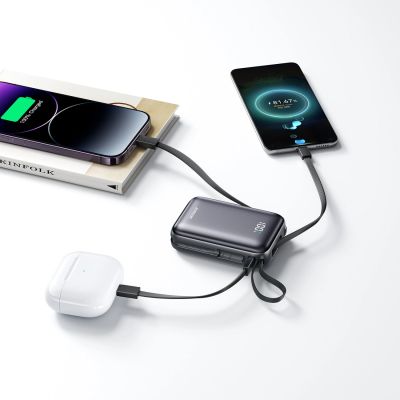11. Joyroom JR-PBF29 20000mAh 22,5W Powerbank mit Doppelkabel - Schwarz