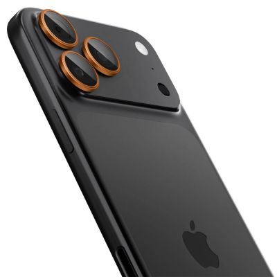 3. Spigen Optik Pro Kameralinsenglas für iPhone 16 Pro / Max / 17 Pro / Max – Orange