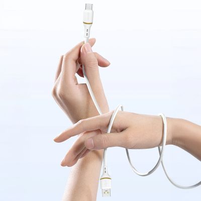 2. Dudao L25L USB-A - Lightning Kabel 1 m 30 W mit weichem Silikongeflecht - Weiß