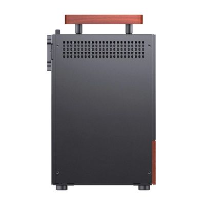 25. Jonsbo T6 Gehäuse, Mini-Tower, Mini-ITX, gehärtetes Glas, Holz – Schwarz