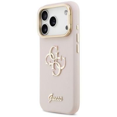2. Guess Grained Big 4G & Stand Camera Case für iPhone 17 Pro - Pink