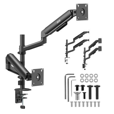 9. ERGO BÜROHALTERUNG / AUFHÄNGER FÜR 2 MONITOREN, GASFEDERUNG, 17"-32", 1-10 kg, MATTSCHWARZ, ER-692 B