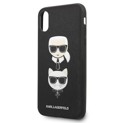 3. Karl Lagerfeld Saffiano Karl&Choupette Head Case für iPhone X/XS – Schwarz