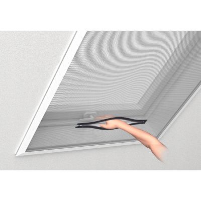 24. Moskitonetz für Fenster und Dach, 140 x 170 mm, schwarzes Polyester + Klettband