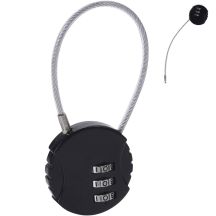 PROWORLD KOMBINATIONS-VORHÄNGERSCHLOSS FÜR KOFFER UND TASCHE MIT KABEL