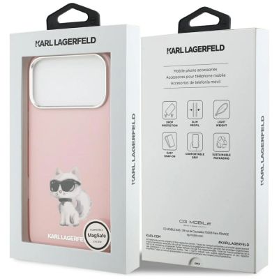 8. Karl Lagerfeld IML Aquarelle Choupette & Logo MagSafe Hülle für iPhone 17 Pro - Pink