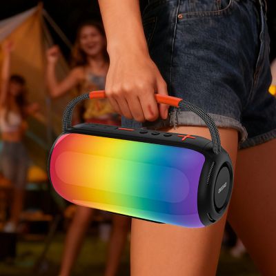 11. Dudao Y21 Kabelloser Lautsprecher mit RGB-Hintergrundbeleuchtung, Bluetooth 5.3 – Schwarz