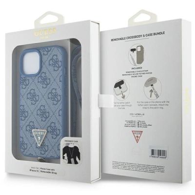 9. Guess GUHCP15SP4TDSCPB iPhone 15 6,1" blau/blaues Hardcase Crossbody 4G Metalllogo