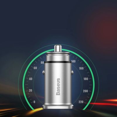 9. Baseus Square Smart Car Charger 2x USB QC3.0 Quick Charge 3.0 SCP AFC 30W Schwarz (CCALL-DS01)