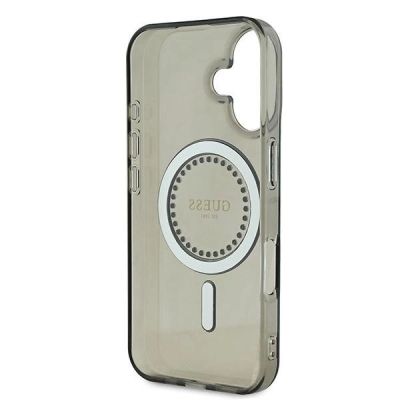 7. Guess IML Strass-MagSafe-Hülle für iPhone 16 Plus – Schwarz